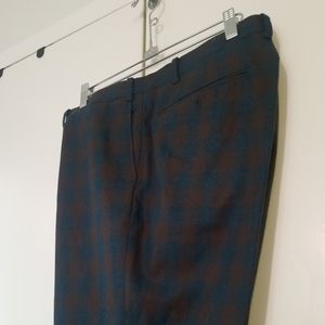 Indochino Men's Blue/ Brown Plaid Pant
